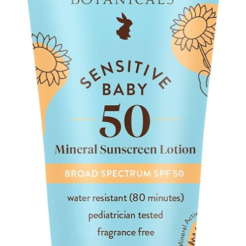 Babo Botanicals Sensitive Baby Mineral Sunscreen Lotion SPF50 - Natural Zinc Oxide - Face & Body - Fragrance-Free - Water-Resistant - EWG Verified - Vegan - Extra Sensitive Skin - For Babies & Kids