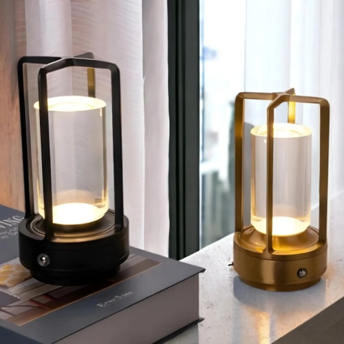 Cordless Scandinavian Table Lamp – Touch-Controlled Dimming with Porta