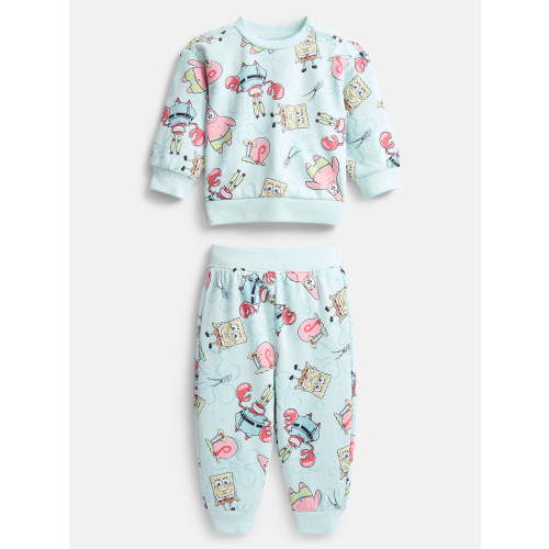 SpongeBob SquarePants Baby Boys Fleece Sweatshirt and Pants Set, 2 Piece, Sizes 0/3M-24M