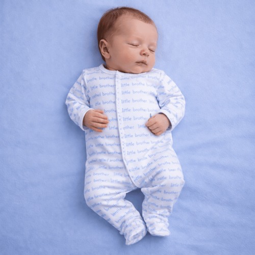 Baby Boy Little Brother Print Footie - Peruvian Pima Cotton – Magnolia Baby
