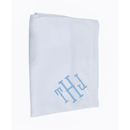 Light Blue Receiving Blanket | Palmer Kate Embroidery