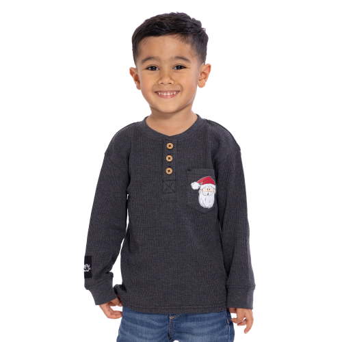 Rudolph the Red-Nosed Reindeer Toddler Boys Thermal Henley Shirt with Long Sleeves, Sizes 12M-5T