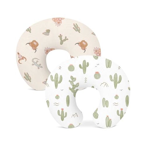 Nursing Pillow Covers 2 Pack, Breastfeeding Pillow Slipcovers Soft and Stretchy, Nursing Covers for Baby Girls Boys Newborn