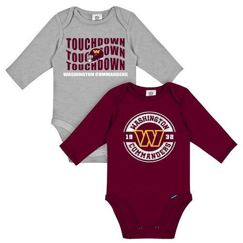 Gerber NFL unisex-baby Nfl 2-pack Long Sleeve Onesie Bodysuit: 18 months