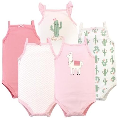 Hudson Baby Basics Unisex Baby 5-Pack Sleeveless Baby Bodysuits