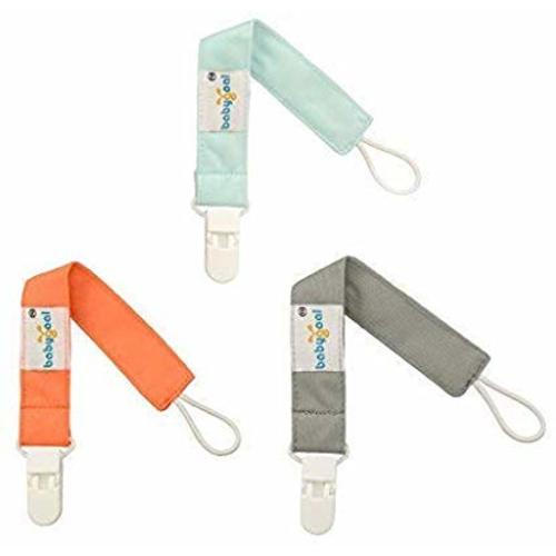 Babygoal Pacifier Clips Solid Color, 3 Pack Pacifier Holder for Boys and Girls Fits All Pacifiers & Baby Teething Toys and Baby Shower Gift PS01 - Plastic Clips - pure neutral color