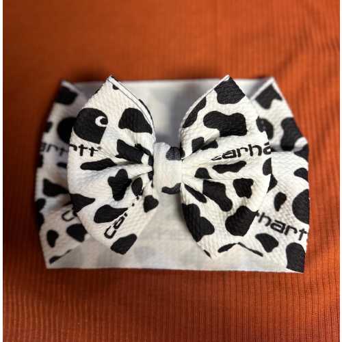 Carhartt Cow Print Head Wrap Bow for Baby