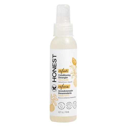 The Honest Company Conditioning Hair Detangler, Tear-Free, Hypoallergenic, Leave-In Conditioner and Fortifying Spray, Citrus Vanilla Refresh, 4 fl oz