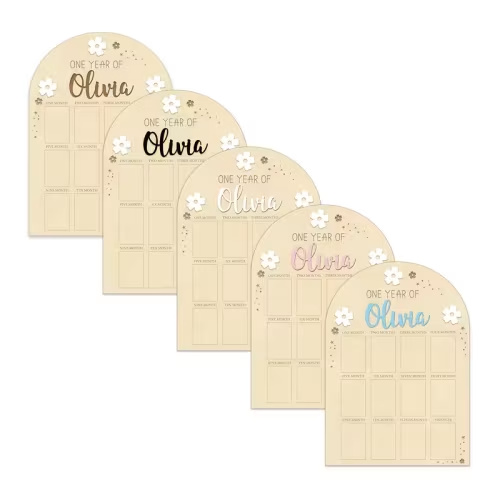 1 year daisy pattern birthday wooden photo board - Temu Canada