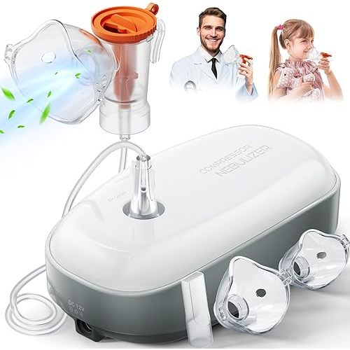 Nebulizer Machine for Adults Kids, Compressor Nebulizer Machine for Adults, Jet Desktop Nebulizers for Babies at Home, Fast Relief for Breathing Problems, Ultra Quiet, Travel & Home Use