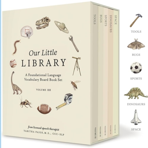 Our Little Library Vol. 3: Dinosaurs, Space, Tools, Bugs, and Sports Board Book Set for Boys & Girls (Tabitha Paige Children's Book Series)