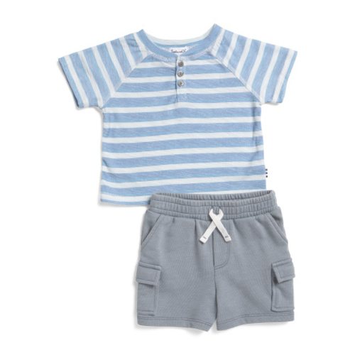 Infant Boys 2pc Horizon Henley Neck Top And Shorts Set | Kids & Baby | T.J.Maxx