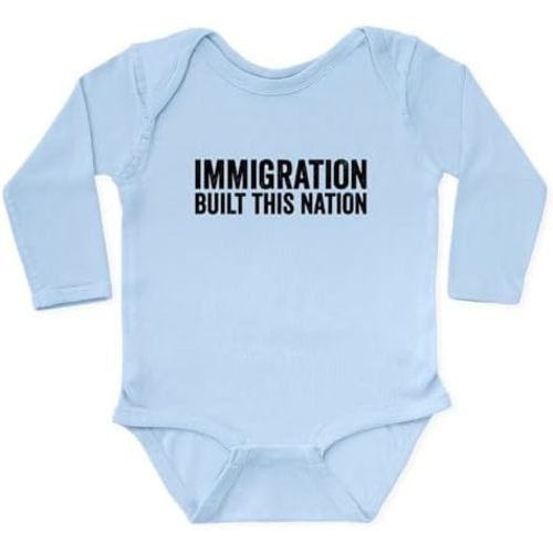 CafePress Immigration Built This Nation Resist Anti Trump Bo Cute Long Sleeve Infant Baby Bodysuit Romper