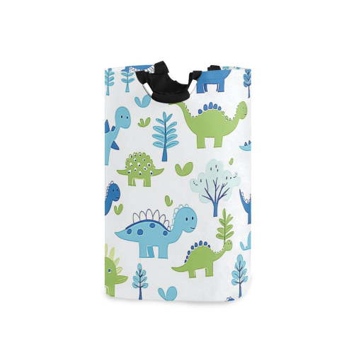 Laundry Basket Collapsible Laundry Basket Hamper with Handles for Dorm Clothes Toy Storage Adorable Ccartoon Dinosaur
