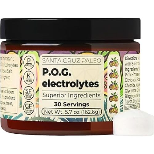 Santa Cruz Paleo | Electrolyte Powder - P.O.G. Flavor (Passionfruit Orange Guava) | Sugar Free Hydration Mix with Himalayan Pink & Sea Salt, Magnesium, Potassium, Stevia, 30 Servings