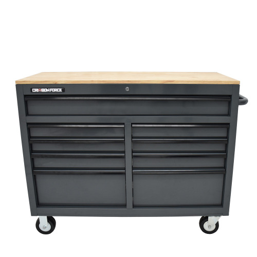 Crimson Force 46" 9-Drawer Workstation with Hardwood Top - CF4618WSGB