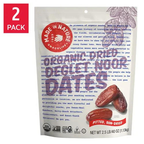 Made in Nature USDA Organic Dates 40 oz, 2-pack | Costco