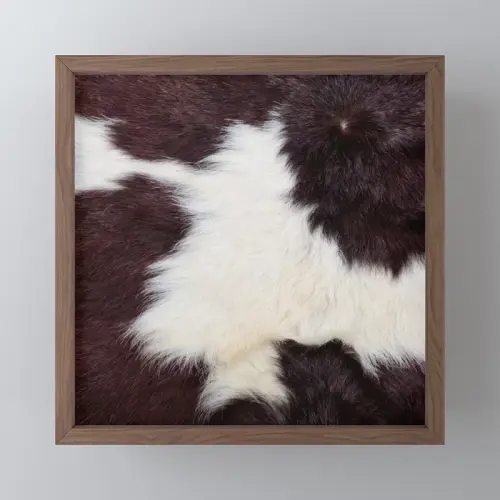 Brown and White Cowhide, Cow Skin Pattern, Farmhouse Decor Framed Mini Art Print