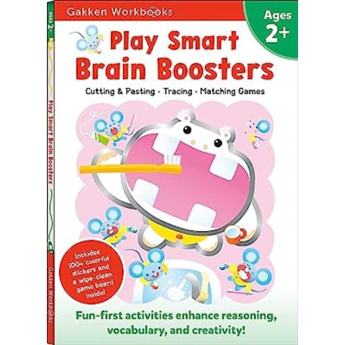 Play Smart Brain Boosters Age 2+: Preschool Activity Workbook with Stickers for Toddlers Ages 2, 3, 4: Boost Independent Thinking Skills: Tracing, Coloring, Matching Games, and More (Full Color Pages)