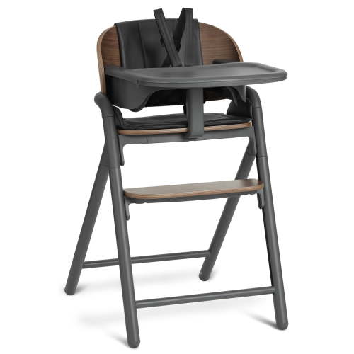 Evolur Step and Savor Convertible High Chair, Walnut Gray