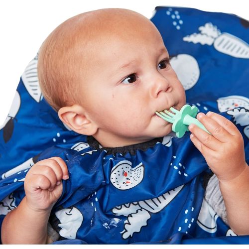 grabease Allover Waterproof Bib for Self-Feeding Infants and Toddlers, Machine Washable, Ages 6-24 Months