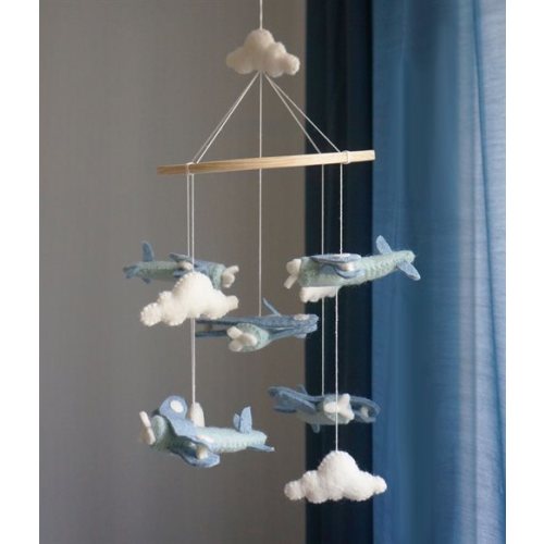 Blue Airplane Mobile