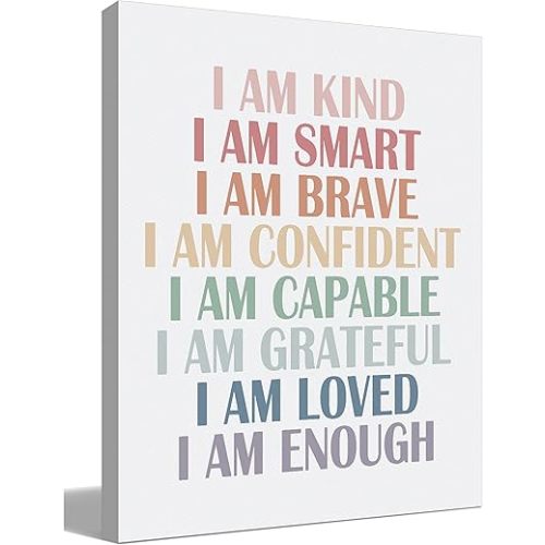 BIWSHA Girls Room Decor, Toddler Girl Wall Art for Bedroom Teen Girl, Boho Kids Little Girls Room Decorations, Nursery Classroom Playroom Wall Decor, 11x14 Inches