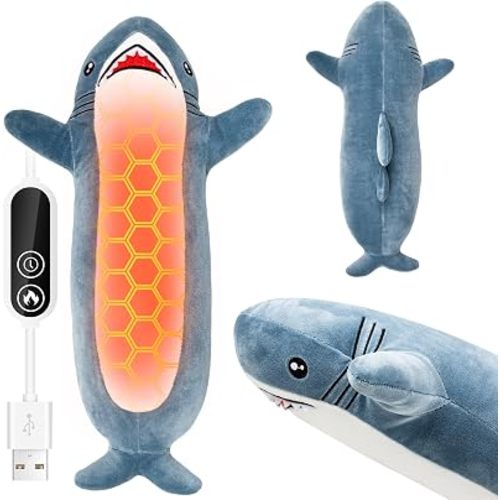 Shark Heating Pad Plush, USB Electric Heat Pad for Belly, Back, Shoulder