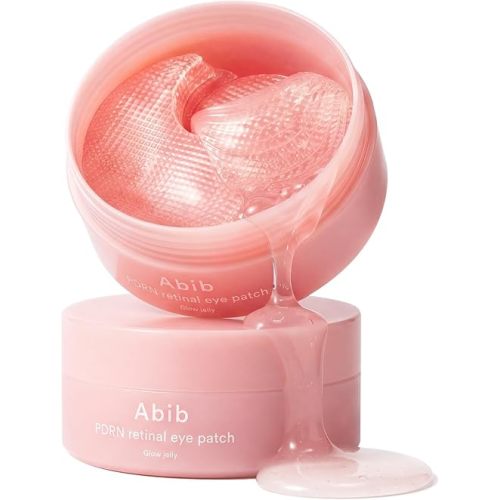 Abib PDRN Retinal Eye Patches for Rejuvenating & Puffy Eyes with Glow Jelly, Niacinamide, 60 Count, Korean Skin Care