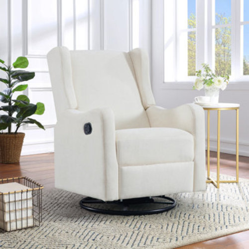 Wingback Nursery Glider Recliner Chair for Adults, Modern Swivel Gliding Rocker Recliners with Footrest, Comfy Chenille Rocking Chair Nursery for Living Room, Bedroom, Office | Wayfair