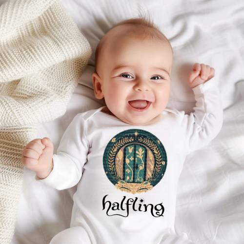 Adorable Halfling Door Baby Bodysuit - Whimsical Fantasy Design, Perfect Geeky or Nerdy Gift for New Parents and Fantasy Fans