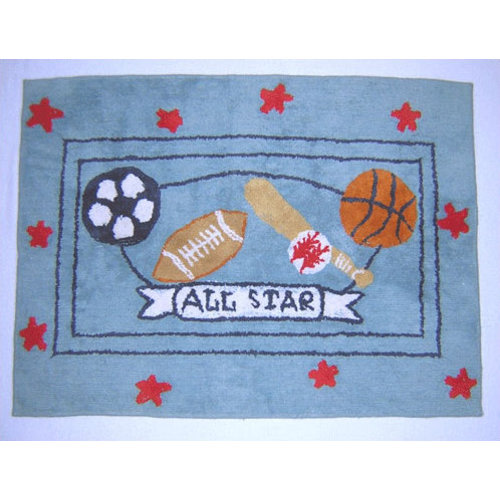 Zoomie Kids Nursery Blue Area Rug & Reviews | Wayfair