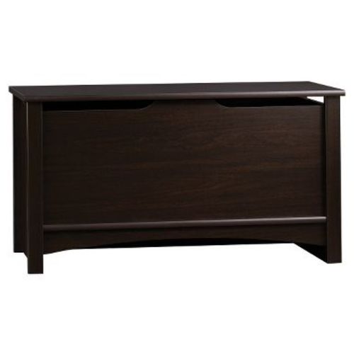 Shoal Creek Storage Chest with Lid Stay Safety - Jamocha Wood - Sauder