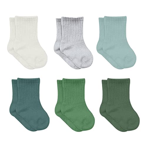 bistyle Baby Grip Ankle Socks 6 Pairs | Newborn Infant Toddlers Sock Organic Cotton | Kids Boys Girls Ankle