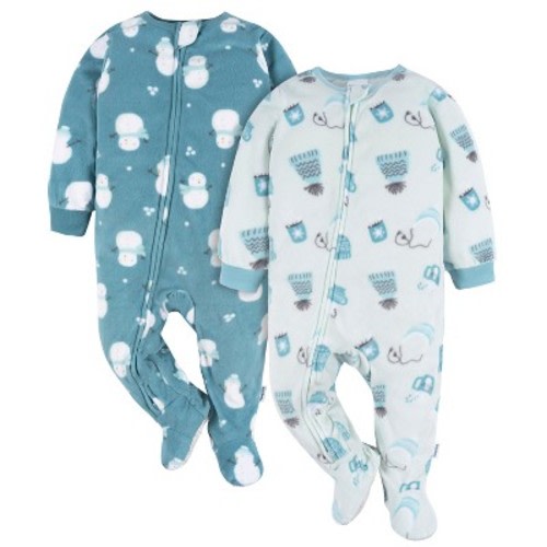 Gerber Baby & Toddler Neutral Blanket Sleeper, 2-Pack, Color: Blue winter, Size: 6-9 months