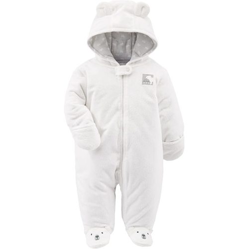 Simple Joys by Carter's Unisex Babies' Fleece Footed Jumpsuit Pram - 6-9 Months - Ivory