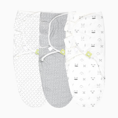 KeaBabies Soothe Swaddle Wraps (3 Pack) - Nordic, One Size, 3