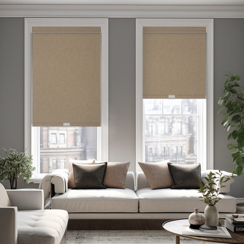 Symple Stuff Blackout Roller Shades For Windows Cordless Linen Fabric Roller Blinds For Window Thermal Insulated Fabric UV Protection Window Shades For Home,Blackout, & Reviews | Wayfair
