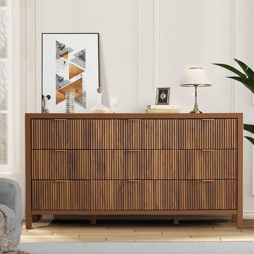 Mid Century Modern 9 Drawer Dresser Farmhouse Boho Storage Cabinet Sid – GiraTree