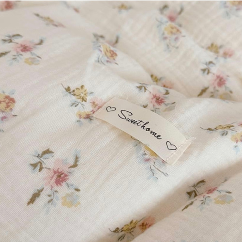 BuLuTu Large Cotton Muslin Kids Toddler Throw Blanket - 47''x51'' Reversible Lightweight Azalea Little Flower Thin Summer Quilt Baby Quilt for Crib Bed,Stroller,Travel,White