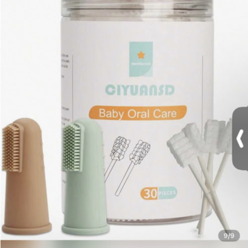 UHFi Baby Toothbrush Finger Toothbrush Oral Cleaner Kit (Clay/Mint, Clay/Mint)