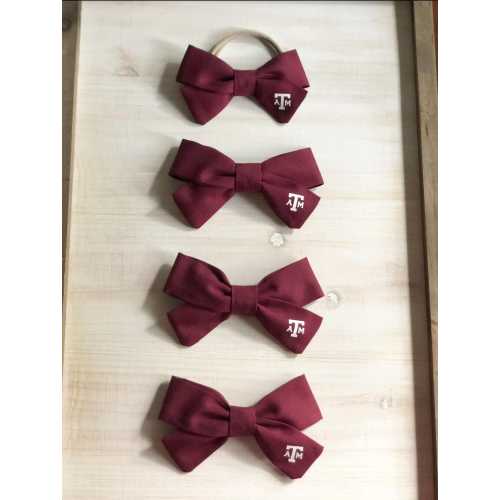 Texas A&M bows/baby headbands/ girls clips