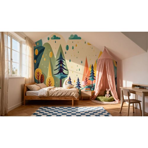 Fantasy Forest Spring wallpaper mural ➡ 100% PVC-free and non-toxic