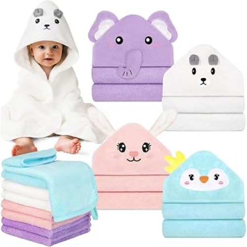 12 PCS Baby Bath Towels Set for Infants Toddlers Essentials