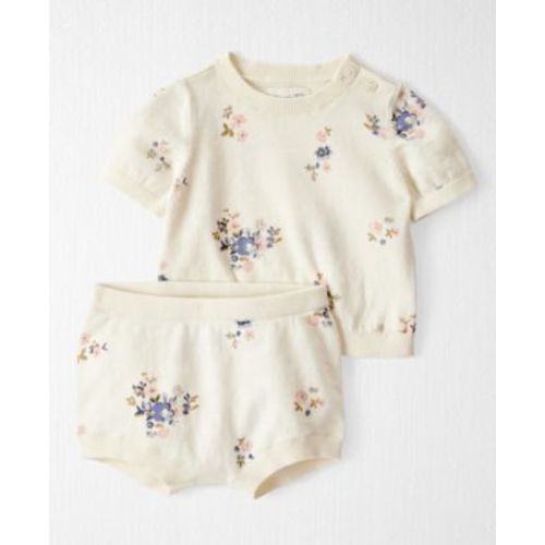 Baby Girls' Organic Cotton Floral-Print Top and Diaper Cover, 2-Piece Set