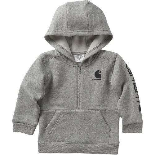 Amazon.com: Carhartt Baby Boys Long-Sleeve Half-Zip Hooded Sweatshirt, Grey Heather, 3 Months: Clothing, Shoes & Jewelry