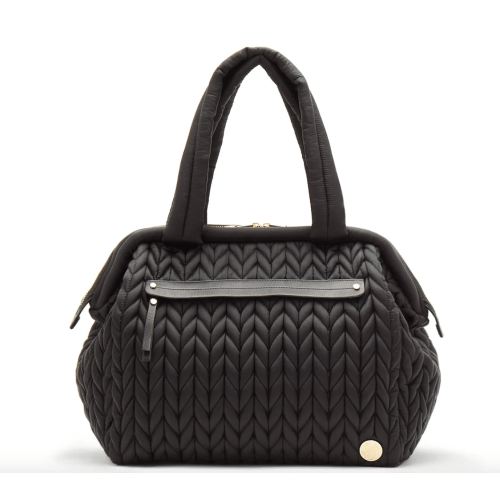 HAPP Paige Carryall Diaper Bag - Black Herringbone