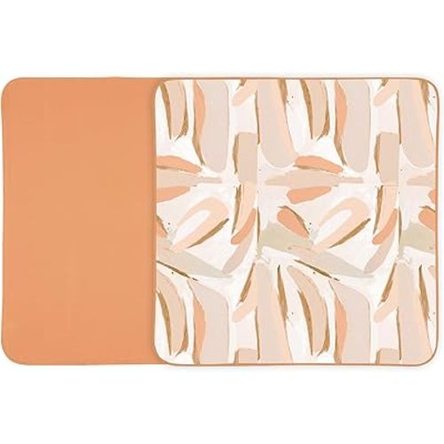 Toddlekind Pretty Practical Mat 100% Organic Cotton 47" x 47”, Reversible, Portable, Travel, Portable, Indoor/Outdoor, for Babies/Toddlers, Peach Skies (Peaches)