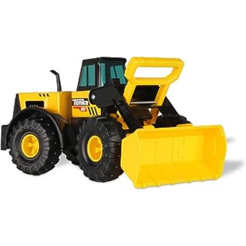 Tonka Steel Classics, Classic Front Loader– Made with Steel & Sturdy Plastic, Yellow Friction Powered, Big Construction Truck, Boys and Girls, Toddlers Ages 3+, Birthday Gift, Holiday