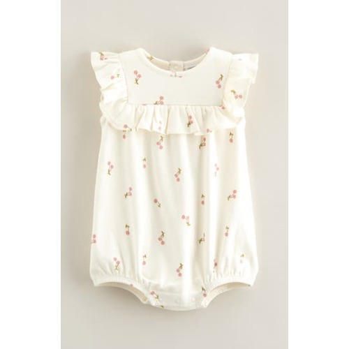 Print Cotton Jersey Ruffle Romper, 6M
